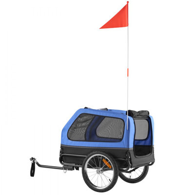 Remorque pour chien, supportant jusqu'à 88 lb, chariot de transport pour petits et grands chiens, cadre pliable facile avec roue à dégagement rapide, coupleur de vélo universel, réflecteur, drapeau, laisse interne