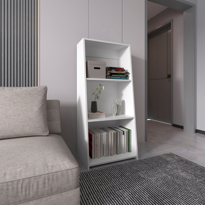Bibliothèque H 47 ", 3 tablettes, blanc, Blanc