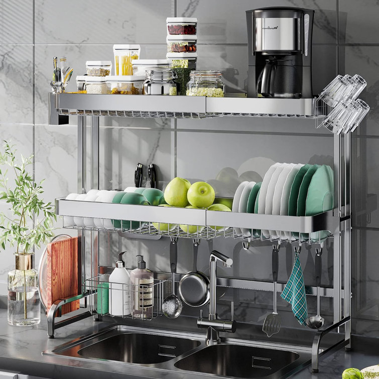 Stainless Steel Over The Sink Dish Rack POPLARBOX