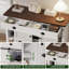 Console Farmhouse avec portes de grange coulissantes et 2 tiroirs, table d'entrée rustique pour salon, couloir, vestibule, table de canapé avec tablette réglable et rangement ouvert, design industriel