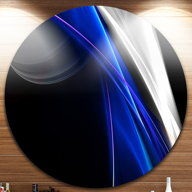 « scintillant blue pattern », impression sur métal, H 38 po x l 38 po x P 1 po