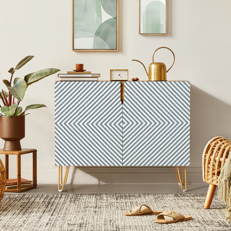 35'' Sideboard, Square Lines Gray