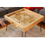 Table de jeu Sharnetta rustique avec plateau en verre amovible