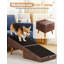 Escalier pour chien pour petits chiens et chats, rampe pour canapé et lit, marche en bois pliable pour animal 2 en 1 pour chiot, repose-pieds divisé (brun)