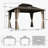 Aluminum   Outdoor Hardtop Gazebo Double Roof For Patio Desk Backyard Brown-119156825