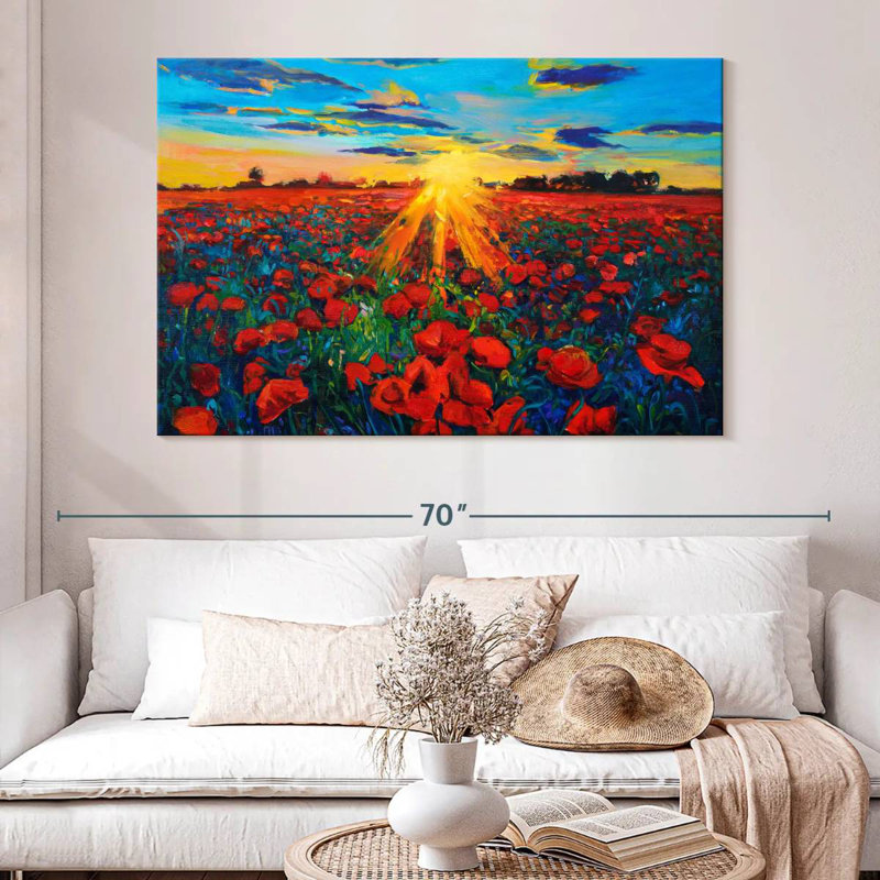 Alvord Poppy Field Golden Hour, H 34 po x l 51 po