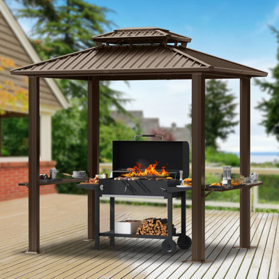 Pavillon de barbecue extérieur en métal 6 pi x 8 pi COBIZI 