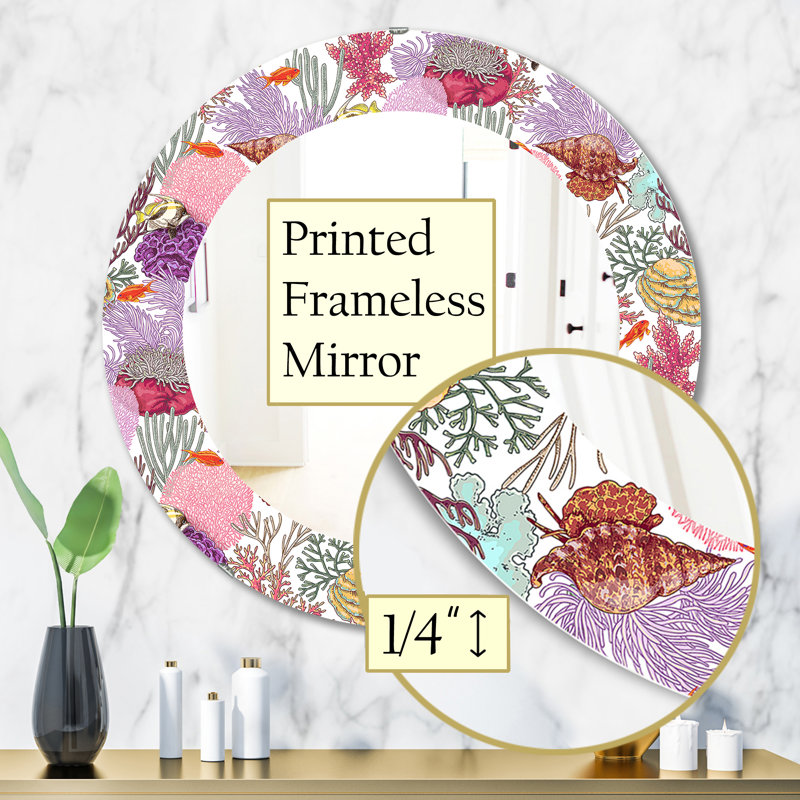 Miroir mural Costal Creatures 8, H 31,5 po x l po