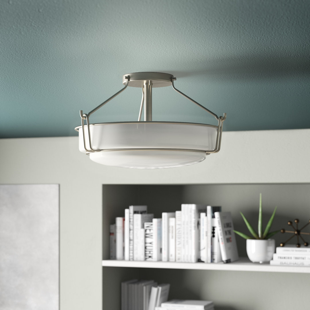 Horan Glass Semi Flush Mount Latitude Run® Fixture 
