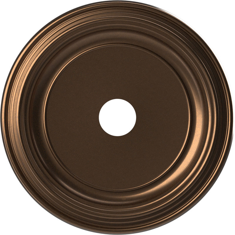 Traditional Traditional Thermoformed PVC Ceiling Medallion, 16" H x 16" W x 1.38" D, Metallic Antique Brass