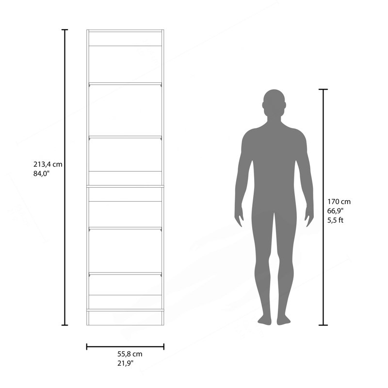 Cabot Closet, 6 Shelves, White