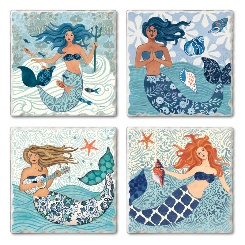 Ensemble de 4 sous-verres Mermaid Island