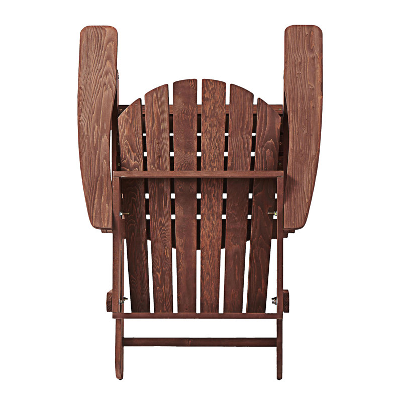 Wooden Outdoor Folding Adirondack Chair, Coffee