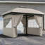Pavillon de jardin en acier galvanisé avec teinte grise avec espace extérieur, acier galvanisé et polyester