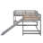 L-Shaped Bunk Bed with Slide and Short Ladder,Full and Twin,50.70"H*79.50"W*134.00"L-621856867