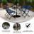 Amlie 31.5" x 55" Rectangular Tempered Glass Metal Patio Table with Umbrella Hole by Flash Furniture-1339089137