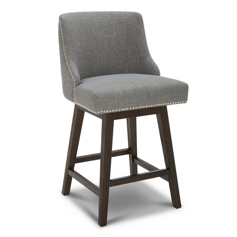 Shurma Swivel Upholstered Counter Stool, Fog