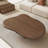48.5" Rustic Wood Coffee Table, Round Coffee Table with Cloud Shaped Design Cloud Coffee Table Made of Solid Wood & Manufactured Wood and Vintage Walnut Veneer Finish for Living Room