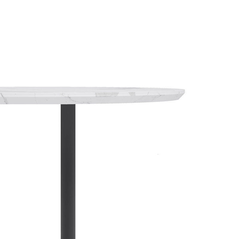 Beitske Counter Height 24" Dining Table and Steel Pedestal Base Indoors plus Counter Stools, Black