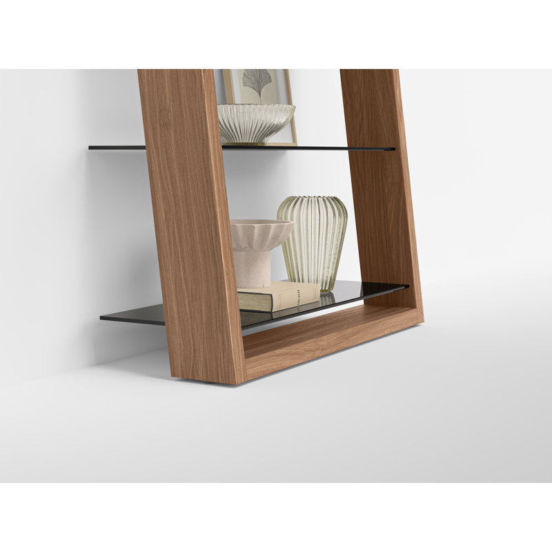 Eileen Blanc 74" H x 34.25 W Ladder Bookcase, Walnut