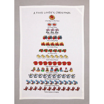 A Food Lover's Christmas Cotton Flour Sack Kitchen Towel