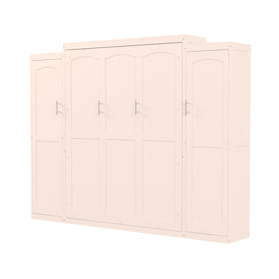Lit escamotable avec deux garde-robe et tablette de rangement, cadre de lit plateforme pliable multifonctionnel pour chambre d'amis, chambre à coucher