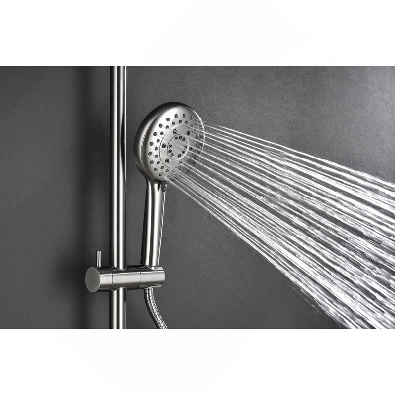 ShowerSpas Shower System, with 10" Rain Showerhead, 4-Function Hand Shower, Adjustable Slide Bar and Soap Dish