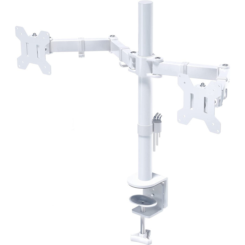 Monitor Swivel Universal Desktop Mount for 13"-27" Flat Panel Screen, White
