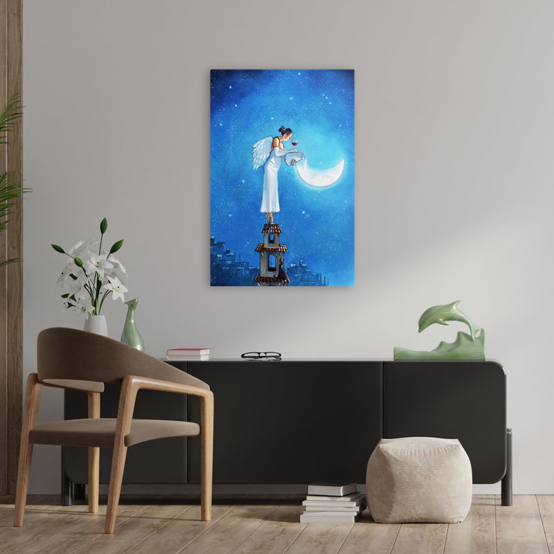 My Spirit Is Born - Art figuratif de la cuisine figurative pop urbaine surréalisme des anges, H 36 po x l 24 po