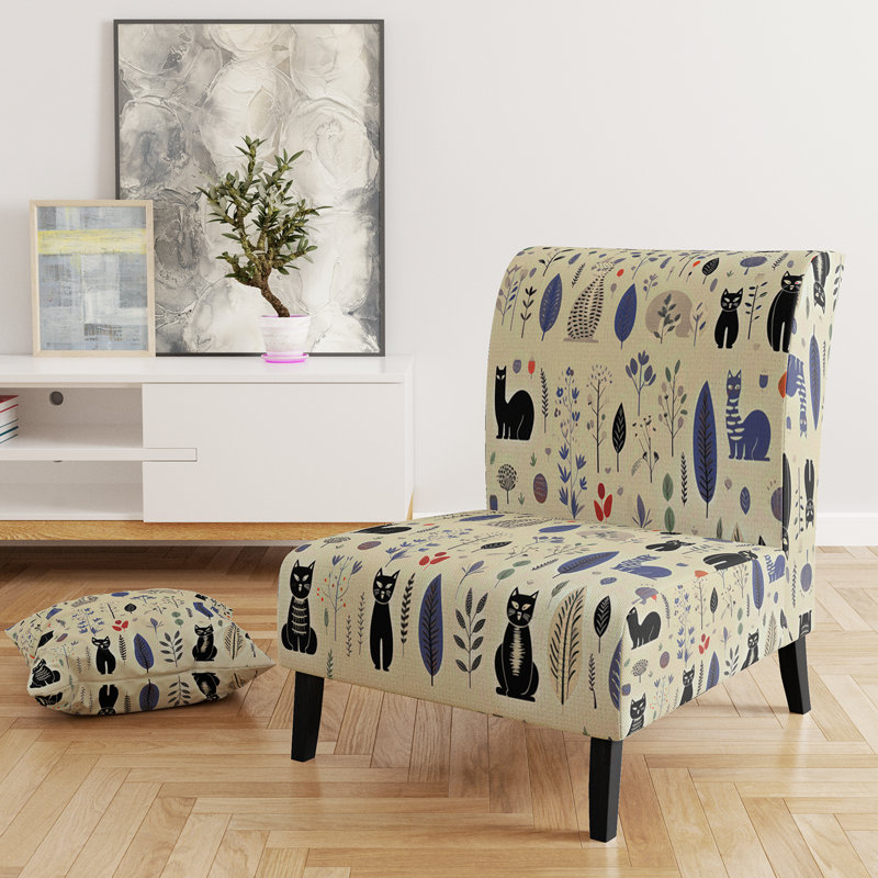 Fauteuil de chambre rembourré d'apparence décontractée Minimalist Forest, Ivoire / crème / beige