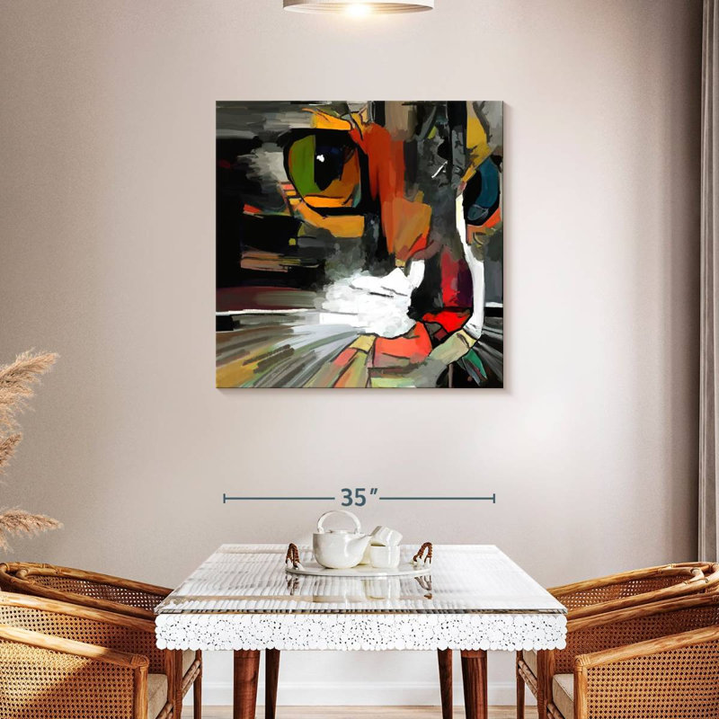 " Abstract Cat ", 36" H x 36" W x 1.25" D