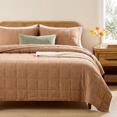 Logan Stone Washed Cotton Quilt Set