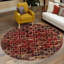 Tapis bordeaux à motif géométrique Knowle-516732536