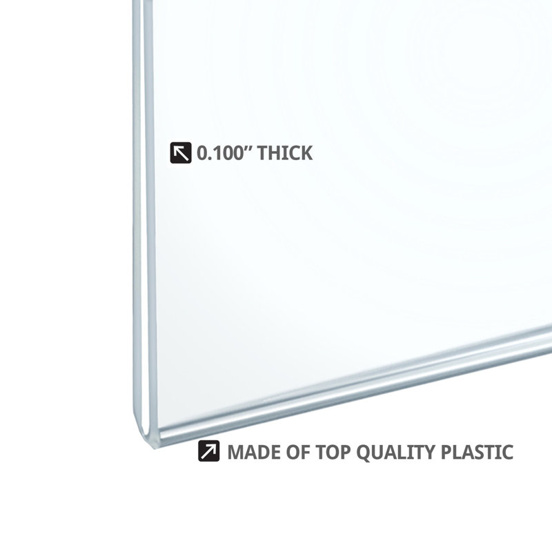 Clear Acrylic Horizontal Wall Sign Holder 17" x 11" - 10 Pack