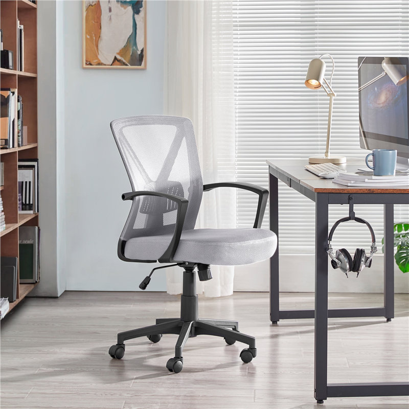 color Executive Mesh Desk Chair, Light Grey