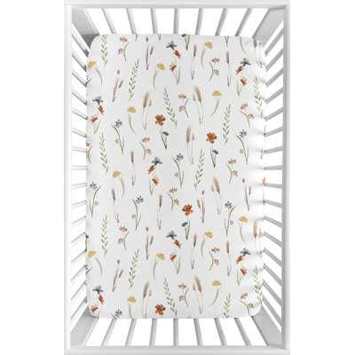 Watercolor Floral Garden Mini Fitted Crib Sheet