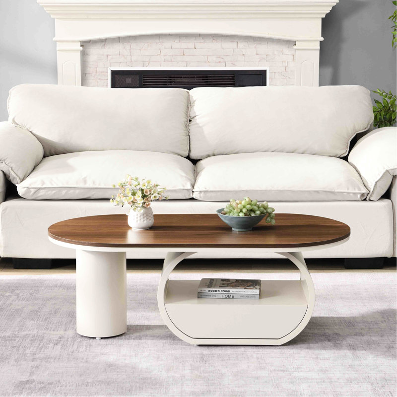 Table basse 48,03 po en métal blanc