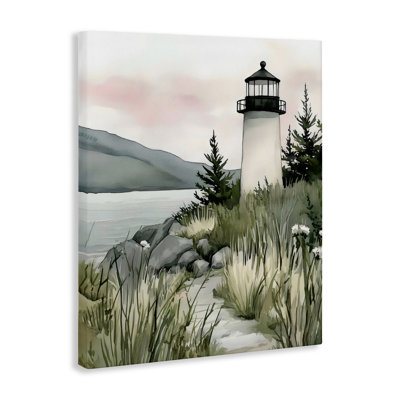 Toile de phare côtier calme, design par Riley B