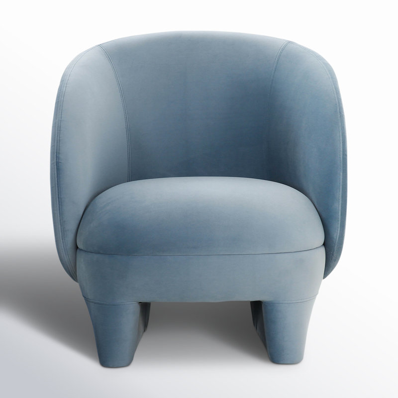 Fauteuil en velours l 28 po Crystina, Pierre bleue