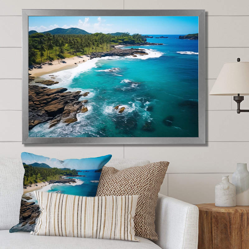 Ballico Caraibe Paradise Found II - reproduction sur toile, Black Picture Framed, 34" H x 44" W