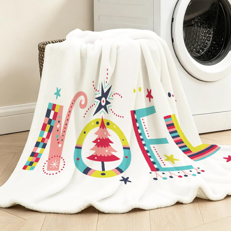 Jeté transparent en flanelle de polaire ultra douce, imprimé recto Creative Noel, Jeté 40 po x 50 po