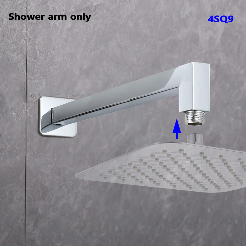 Bras de douche mural carré en laiton 9 po Topcraft, composants de douche universels pour pomme de douche à effet pluie