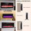 36" Ultra Thin Wall Mounted/Recessed Electric Fireplace with Tempered Glass, Multi Colour Flame,LED Heater