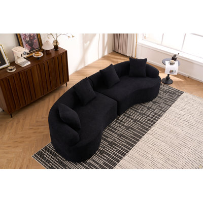 Canapé modulaire incurvé à compression Compression, canapé-lit en chenille haute densité 30D pour appartement, salon, L 110 po
