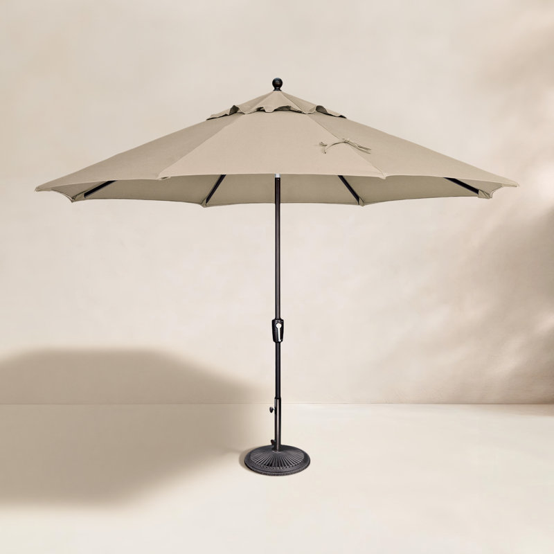 Parasol de marché Laonceston, Toile Sunbrella® beige antique, Toile toile Sunbrella® noire
