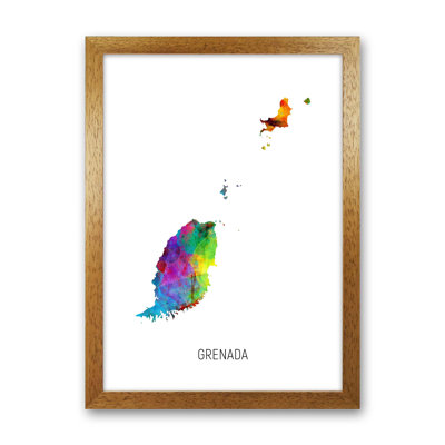 Grenada Watercolour Map by Michael Tompsett - Print