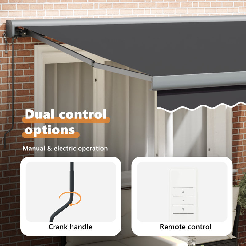 Brayden Studio 250cm W x 0cm D Fabric Cover Retractable Patio Awning