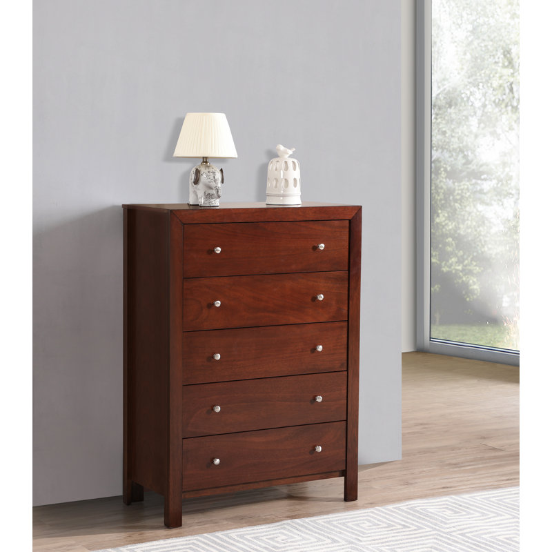 Lisbon 5 Drawer Chest, Cherry