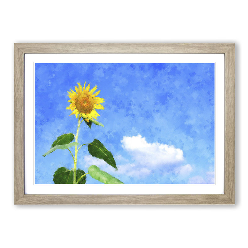 Sunflower Vol.3 - Picture Frame Painting, Oak Framed, 48cm H x 65cm W x 2cm D