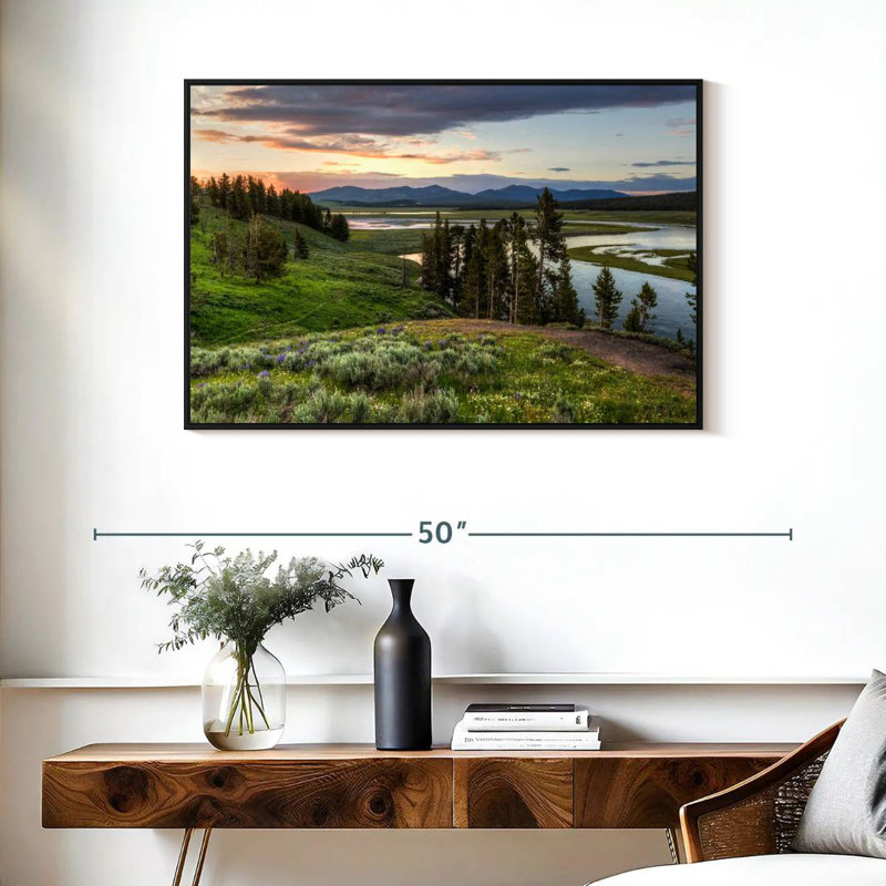 Hayden Valley Hills, Cadre flottant noir, 37 po x 25 po